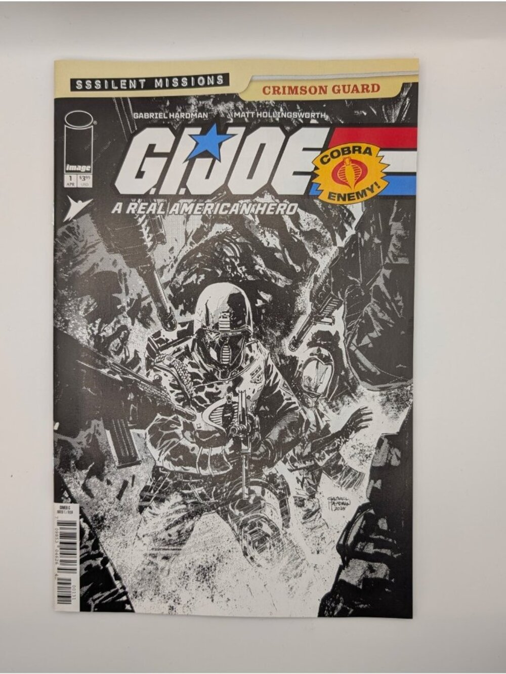 GI Joe Cobra Silent Missions Crimson Guard # 1 1:10 Variant Black & White Image